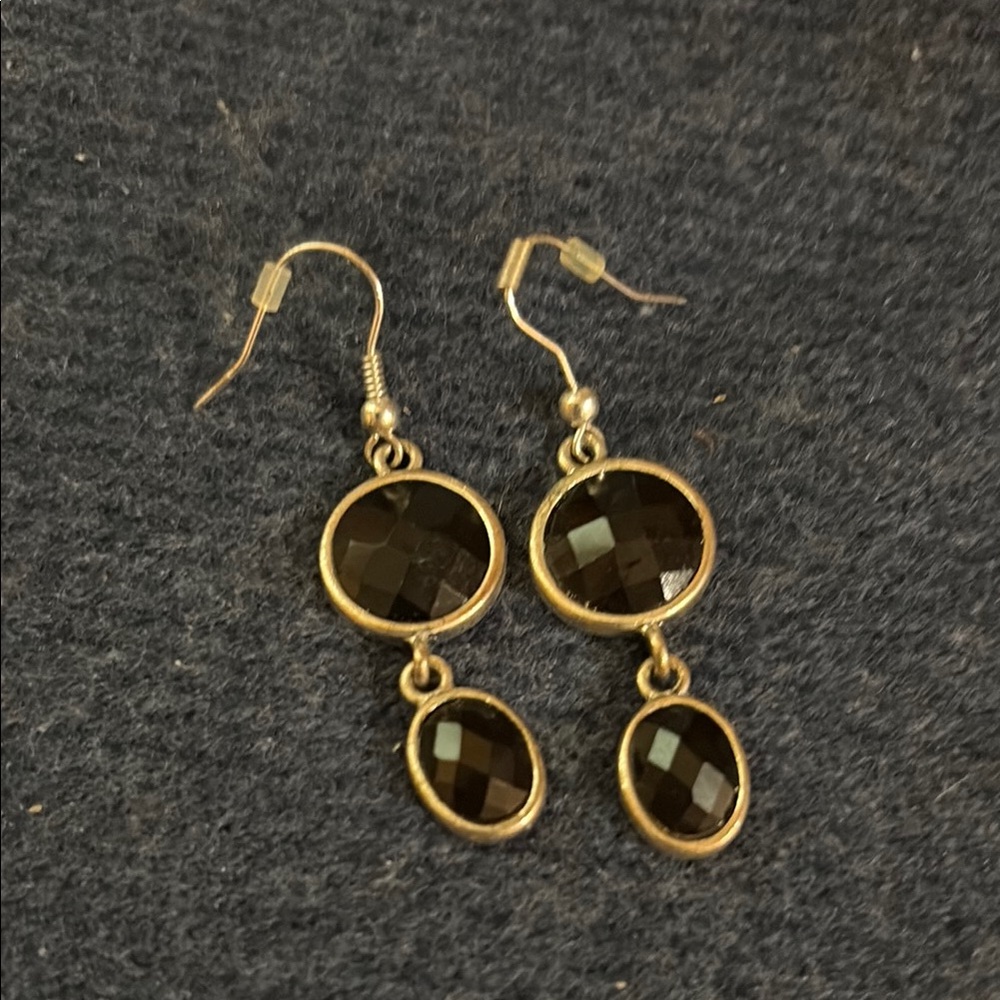 Elegant Black and Silver Dangle Earrings